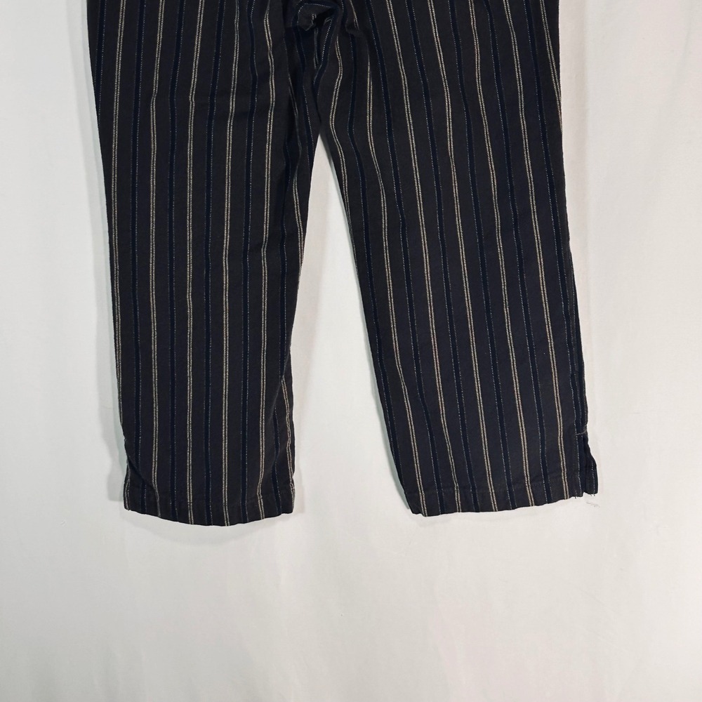 ie relaxed Womens Pinstripe Cropped Pants Brown Straight‎ Leg Size 12 - Picture 7 of 10
